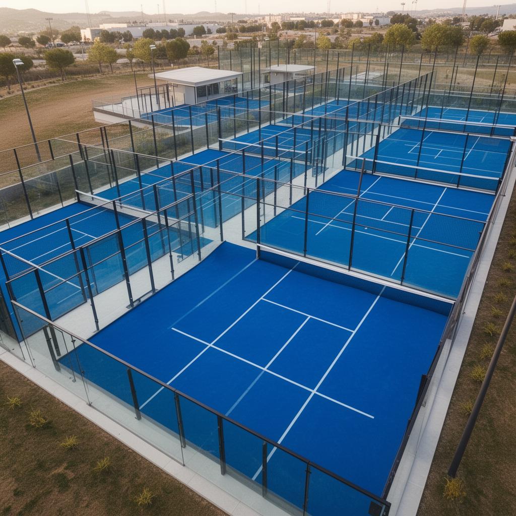 Aerial view of a modern padel club